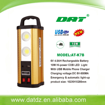New model AT-K7B rechargeable emergency light with mobile charger