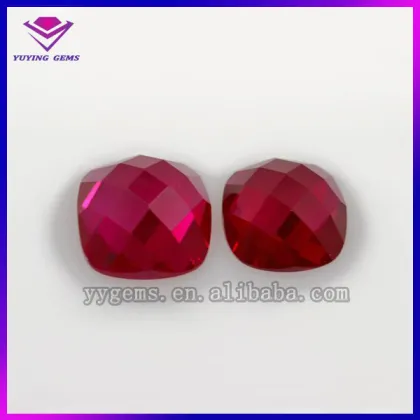 Cushion shape Synthetic Corundum Pigeon Blood Red Ruby Stone Prices