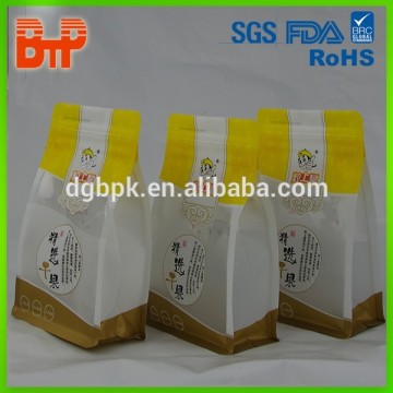 side gusset stand up square flat bottom clear plastic bags