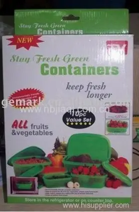 Stay Fresh Green Container/plastic Always Fresh Green Food Storage Containers With Bags 