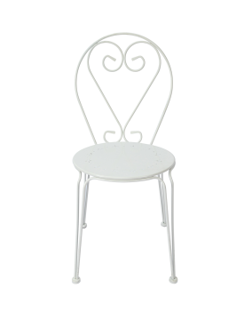 Bistro Unfoldable Wrought Iron Chair with Pattern Seat