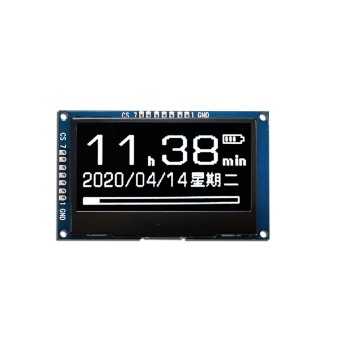 7 Stifte 2,42 Zoll PMOLED 128x64 Monochrom -OLED -Anzeigemodul mit SPI -Schnittstelle