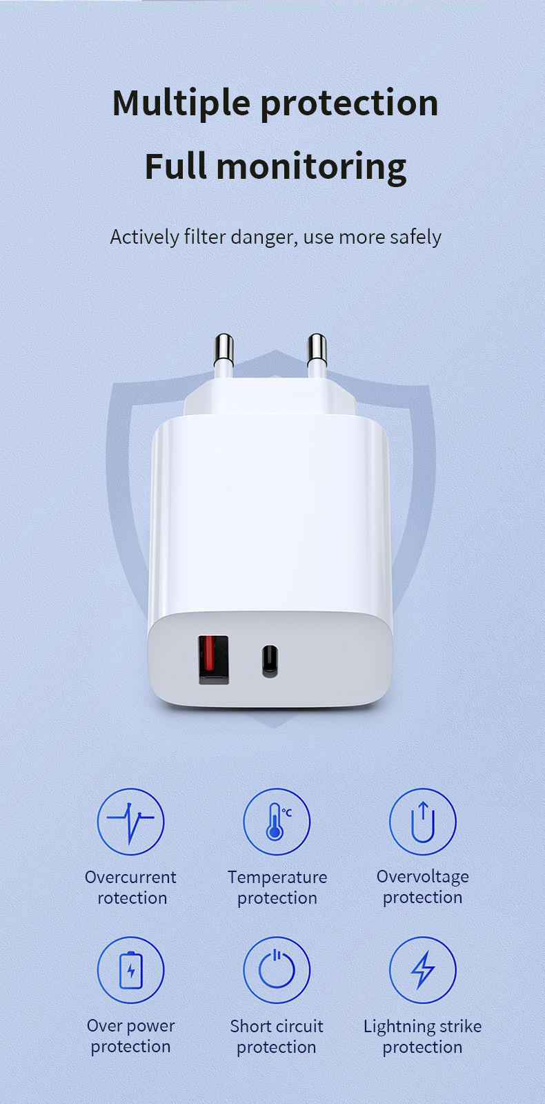 Portable USB 3 Port Charger Security