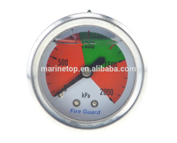 2000Kpa Fire Guard Back Connection Oil Filled Small Pressure Gauge