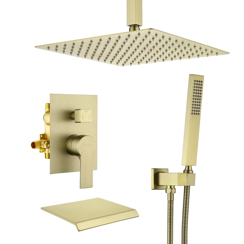 Brass Rainfall Bathroom Shower Set