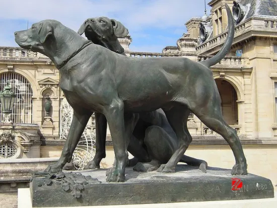 antique bronze dog statue garden animal statues