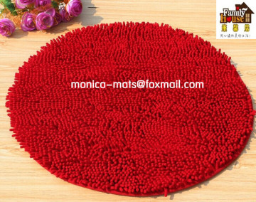 Non-slip Material On The Bottom Red Color Chenille Floor Mat Quick Drying And Easy To Care For Available In Different Colors