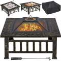 Outdoor square Garden Patio Slate Fire Pit Stove