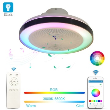 Colorful Dazzling Bluetooth Music RGB Voice App Control LED Ceiling Fan with Light