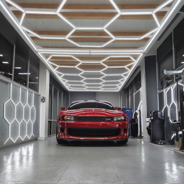 Gonengo Ceiling Lights: LED Showroom Garage Detailing Hexagon Light 6500K White AC Power Supply