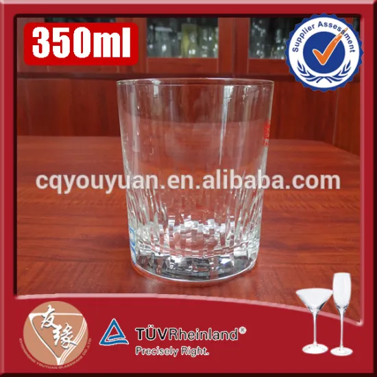 lead free round shape cylinder high flint glass 350ml hand engraved clear tumbler wine