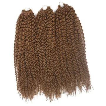 3 pcs/pack braiding hair synthetic Hair Pre loop Island Twists Unraveled Senegalese Twist Kinky Curly Brown Crochet Braids