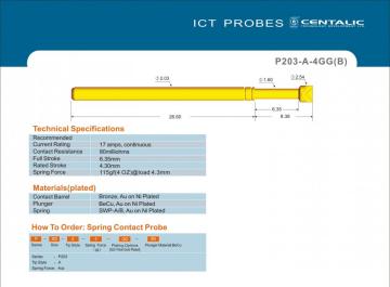 High-Current Probe Pogo Pin P203 for Electronic Test