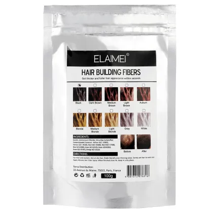 Private Label OEM Bulk Pack Refill Bags: Thickening Powder, Instant Fiber, Regrowth Full Keratin Hair Building Fibers