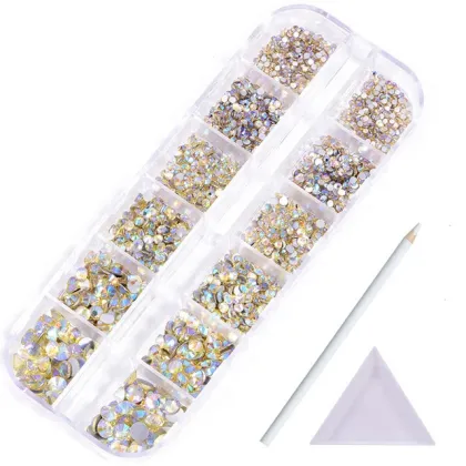 Colorful Crystal Nail Art Rhinestones for Acrylic Nails