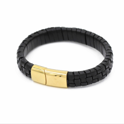 Marlary Beliebte 2018 Heißer Verkauf Usa Schwarz Geflochtene Männer Edelstahl Magnetische Lederarmband