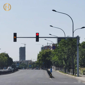 Galvanized Steel Single Arm Traffic Signal Pole