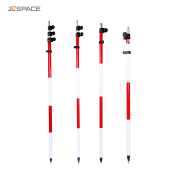 High-Quality Red and White Prism Poles for Total Station Surveying (2.15M - 5.2M)