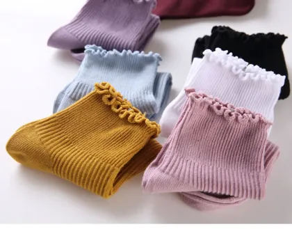 Lace Ruffles Soft Cotton Women Socks