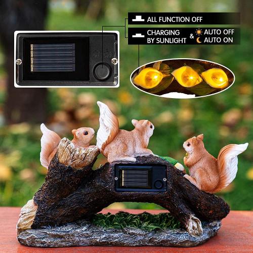  Garden Stakes Decor Garden Squirrel Statues Solar Light Factory