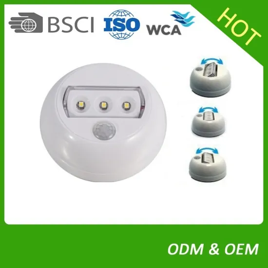 Wireless motion sensor 3 LED adjustable night light