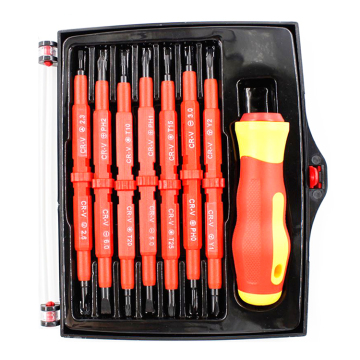 500V Insulated Screwdriver Set - Phillips, Flat, Torx, U, Tri, Y Bits (8pcs)
