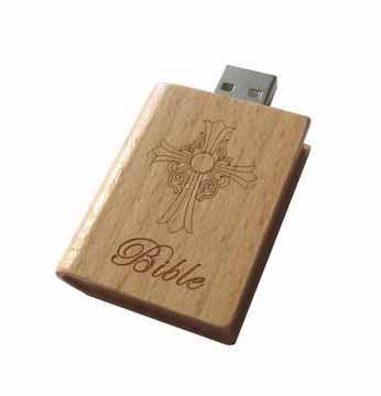 Wooden book shaped usb