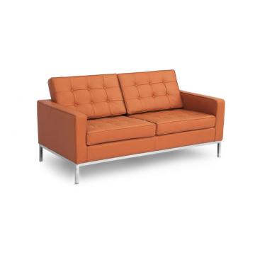 Florence Knoll Replica Leather Loveseat Sofa