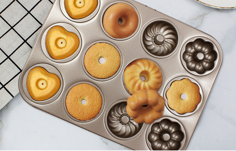 12-cavity carbon steel doughnut cake pan (43)