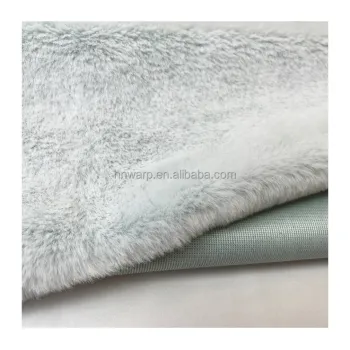 White Faux Rabbit Fur Fabric for Garments and Home Textiles