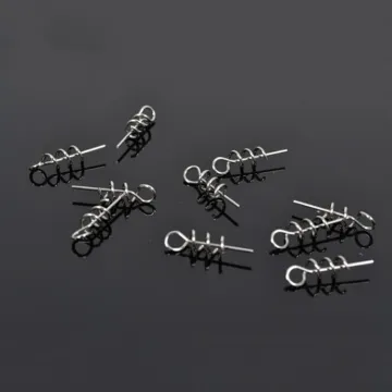100Pcs Pin Fixed Lock Fishing Screw Needle Soft Lure Loader / Locker Connector Fishing Worm Hook Bait Spring Hook
