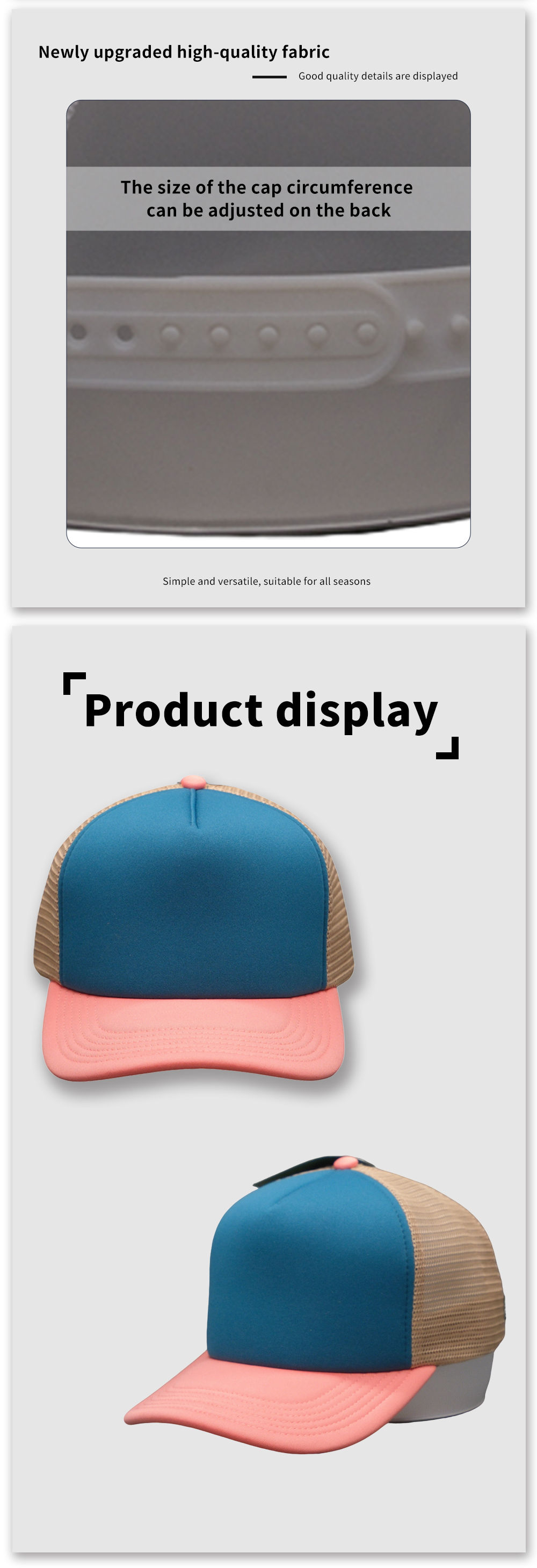 Stylish Color Block Baseball Cap with Breathability