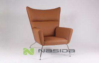 hotel Carl Hansen CH445 Wing Chair , inside Brown Leather L