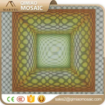 Orange And Yellow Mix Square Puzzle Pattern Mosaic Beautiful Wall Tiles