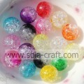 China Wholesale 8-16 MM Colorful Cracked Round Crystal Bead In Bulk