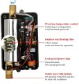 เครื่องทำน้ำอุ่นอุ่นเครื่องทำน้ำอุ่นขนาดเล็ก 3KW พร้อมจอแสดงผล LCD สำหรับห้องครัวที่บ้านล้างปลั๊กสหรัฐฯ 110V