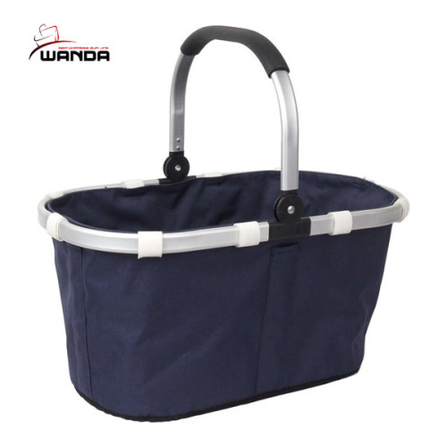 Foldable smart shopping basket with aluminum frame