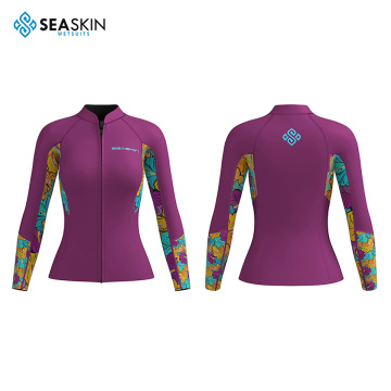 Seaskin 2mm Women Surfing Jacket Keep Warm Fabric