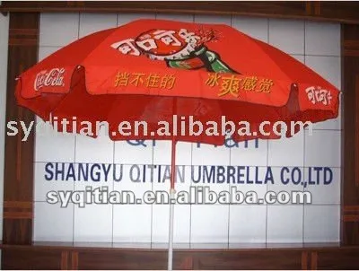red big advertising sun umbrella