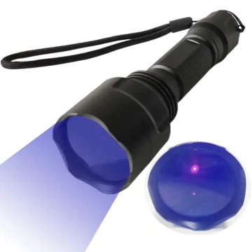 TOPCOM 3W 365NM UV Lampe de poche: une lumière noire ultraviolette rechargeable pour la détection des minéraux et l'identification de l'authenticité