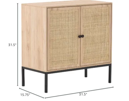 Natural Rattan Decorated Living Room Cabinets