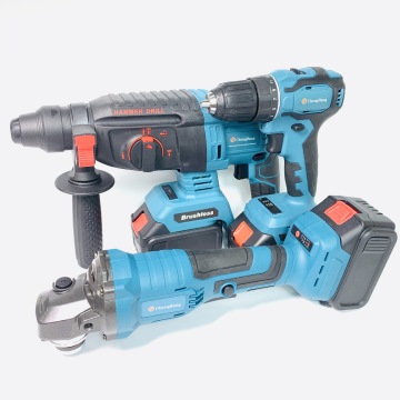 Professional 3-Piece Cordless Power Tool Kit including Lithium Hammer Drill, Angle Grinder, and Impact Driver - OEM Factory Direct