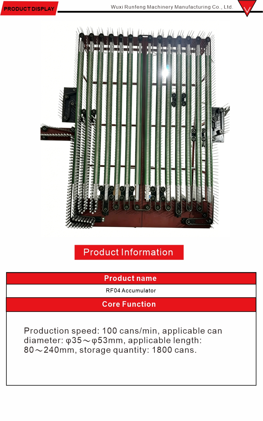 Automatic Can Accumulation System