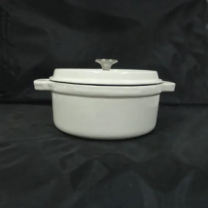Home Kitchenware White Cast Iron Sauce Pot