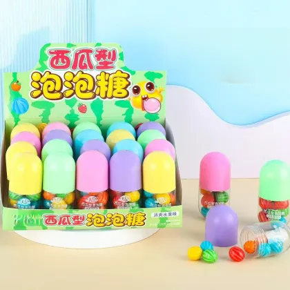 Watermelon Bubble Gum – Watermelon Shape, Fun to Blow Bubbles – Classic Childhood Gum