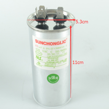 High Quality Sunchonglic CBB65 Capacitor 45µF 450V for Air Conditioners