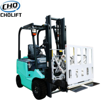 Forklift attachment push &amp; pull subassembly