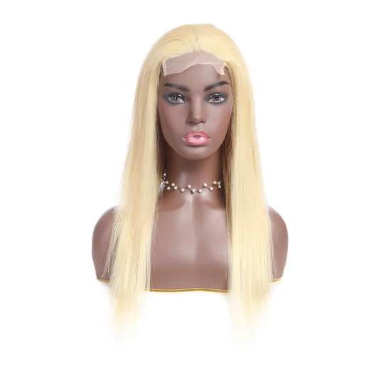 613 Blonde Human Hair Lace Closure Wig 100% Human Hair Straight Glueless Cuticle Aligned Hair Lace Front Wigs