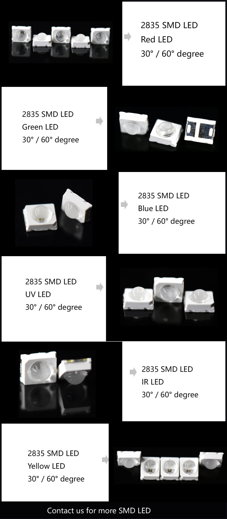 2835 SMD LED 30 60 degree