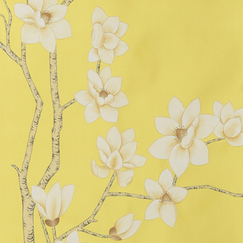 light-yellow-silk-material-hand-painted-wallpaper